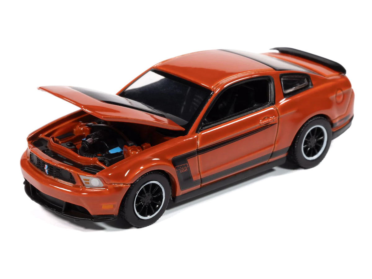2012 Ford Mustang Boss 302 Competition Orange with Black Accents "Modern Muscle" Series 1/64 Diecast Model Car