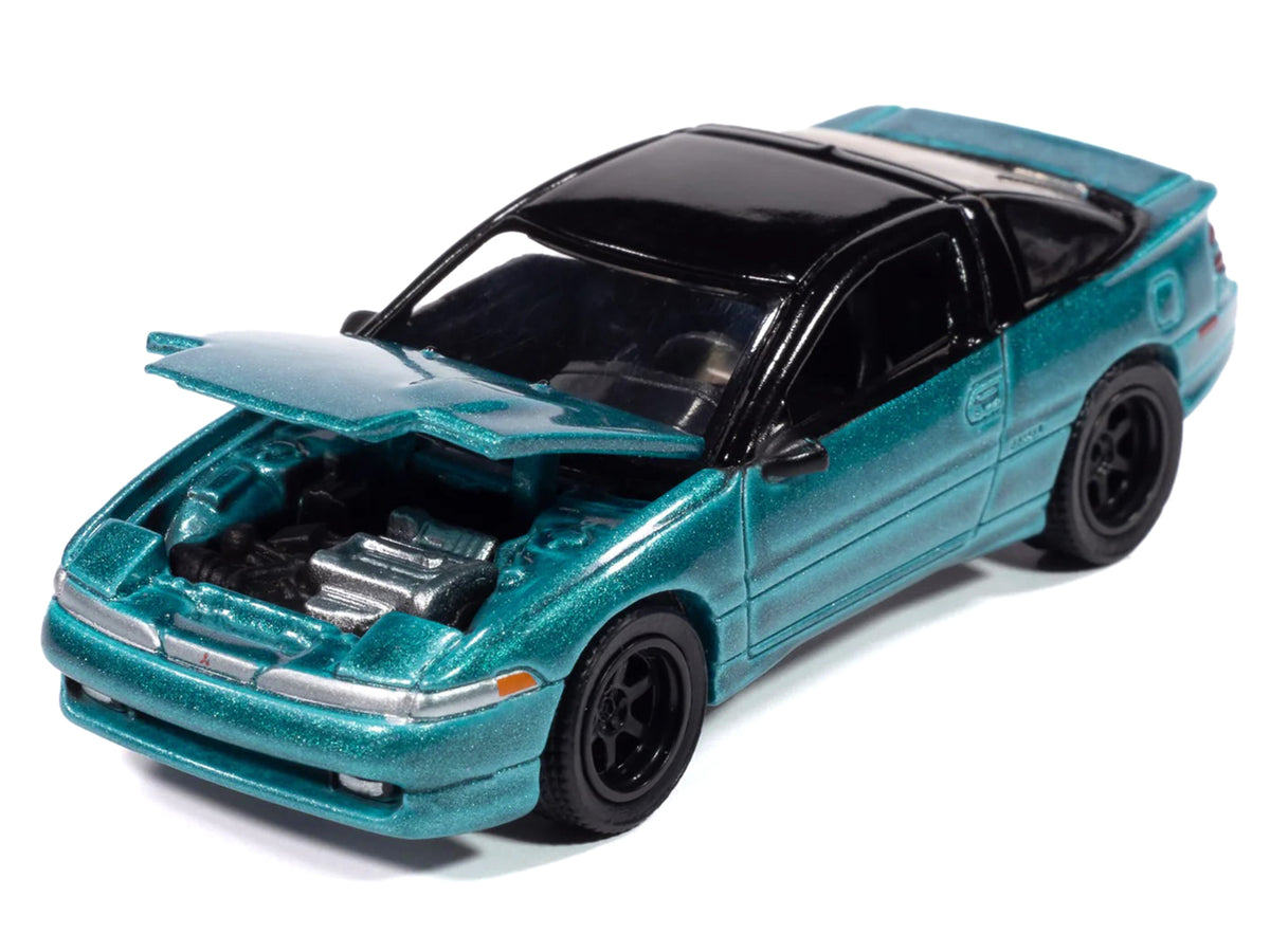 1991 Mitsubishi Eclipse GSX Tennessee Blue Metallic with Black Top "Import Legends" Series 1/64 Diecast Model Car