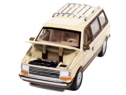 1987 Plymouth Voyager Van Light Cream and Golden Bronze Metallic 2-Tone "Mighty Minivans" Series 1/64 Diecast Model Car