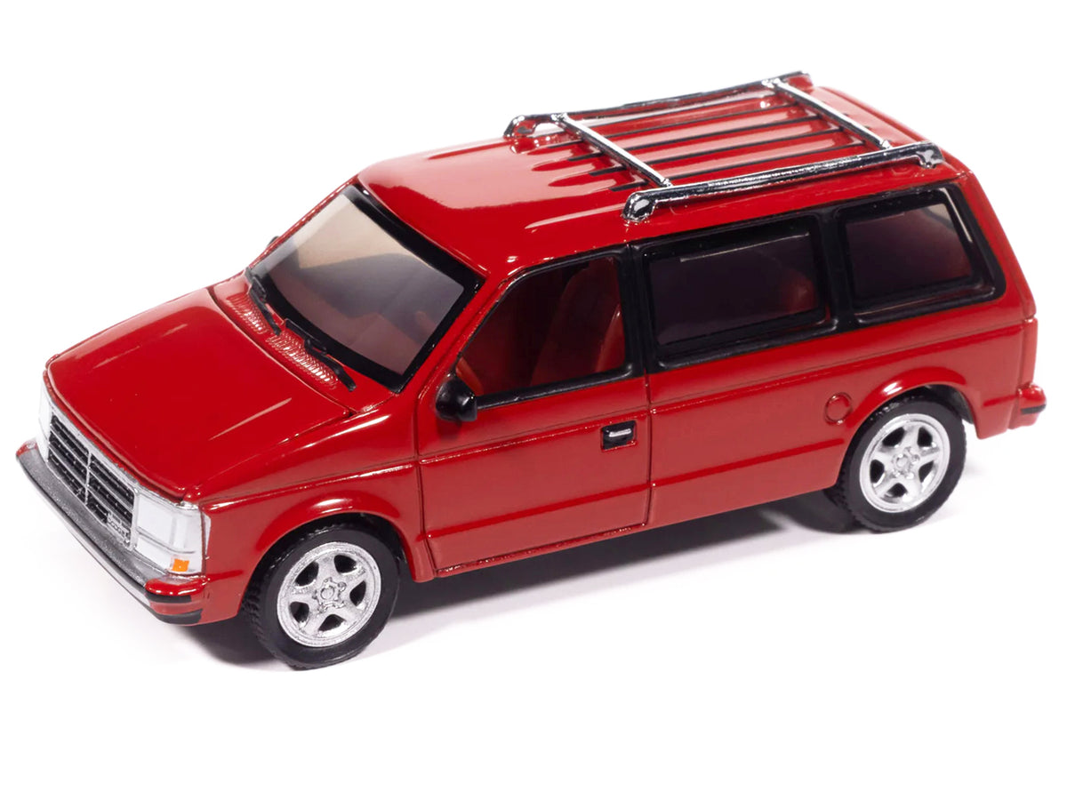1989 Dodge Caravan Turbo Van Flash Red "Mighty Minivans" Series 1/64 Diecast Model Car