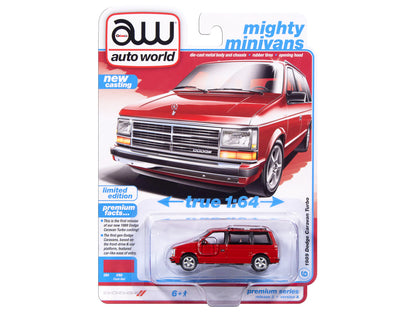 1989 Dodge Caravan Turbo Van Flash Red "Mighty Minivans" Series 1/64 Diecast Model Car
