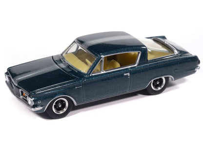 1965 Plymouth Barracuda Formula S Dark Blue Metallic with Silver Stripe "Vintage Muscle" Series 1/64 Diecast Model Car