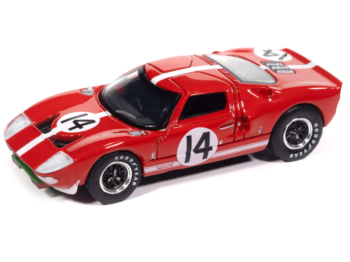 1965 Ford GT40 #14 Red with White Stripes "Vintage Muscle" Series 1/64 Diecast Model Car