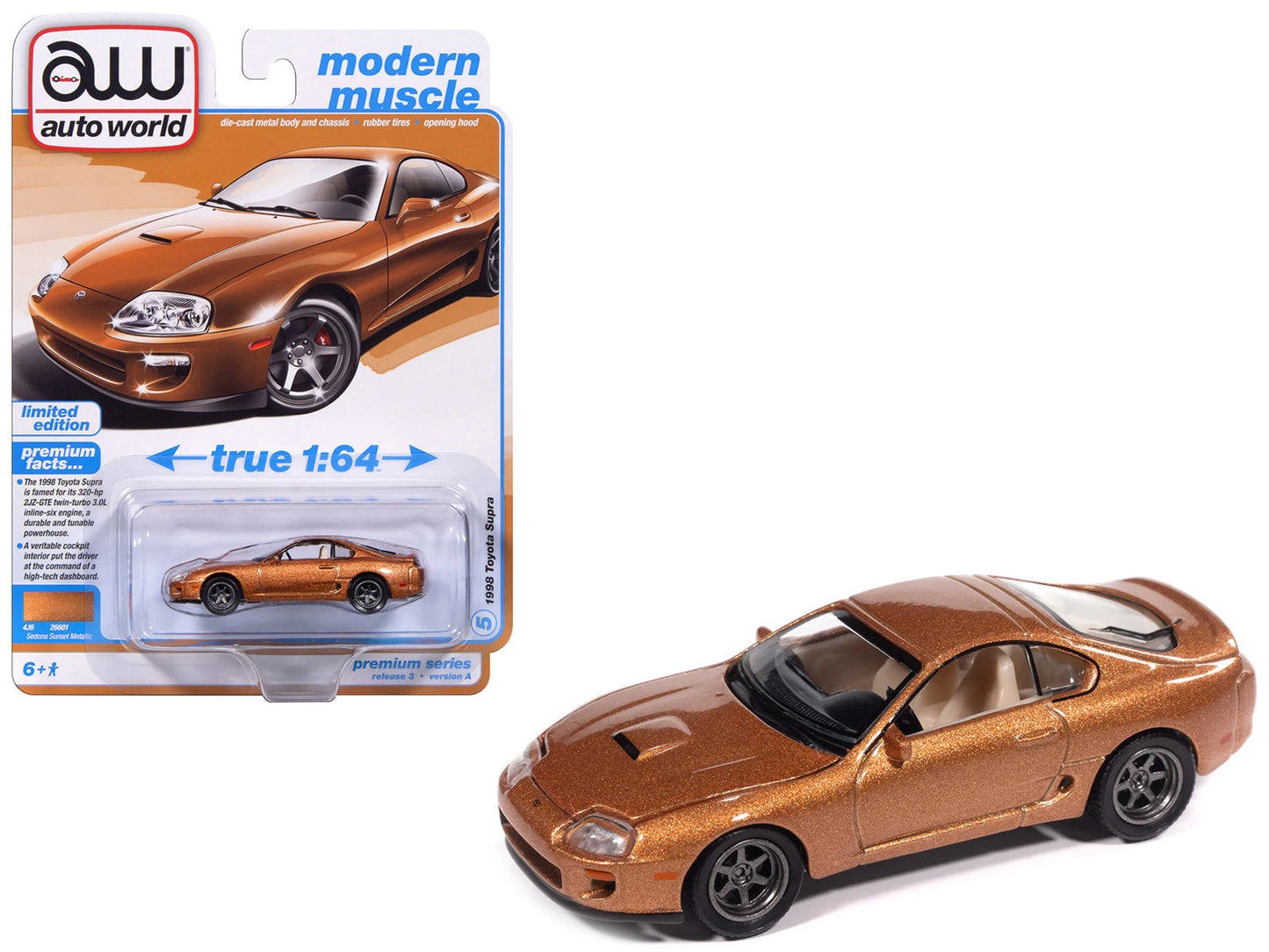 1998 Toyota Supra Sedona Sunset Bronze Metallic "Modern Muscle" Series 1/64 Diecast Model Car