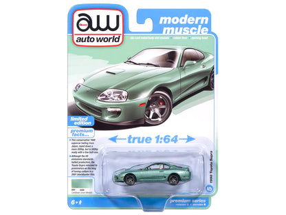 1998 Toyota Supra Caribbean Green Metallic "Modern Muscle" Series 1/64 Diecast Model Car