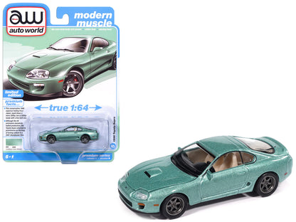 1998 Toyota Supra Caribbean Green Metallic "Modern Muscle" Series 1/64 Diecast Model Car