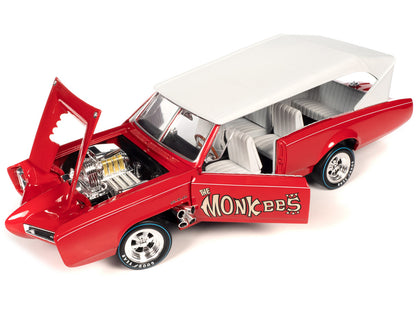 Monkeemobile Red with White Top and Interior "The Monkees" with Four Monkees Figure Cutouts "Silver Screen Machines" Series 1/18 Diecast Model Car