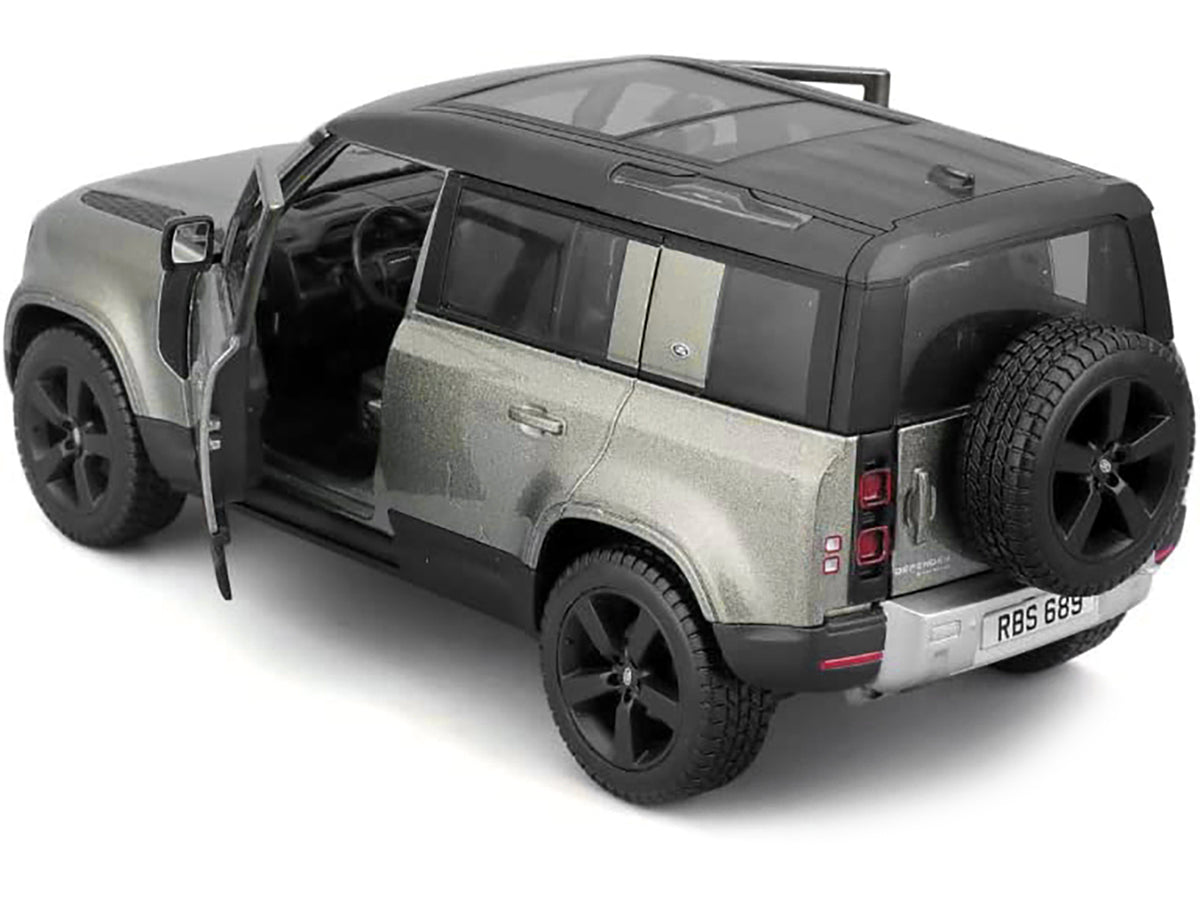 2022 Land Rover Defender 110 Green Metallic with Black Top and Sunroof 1/24 Diecast Model Car
