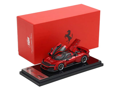 Ferrari F80 Supercar Rosso (Red) Metallic with Black Metallic Top 1/64 Diecast Model Car