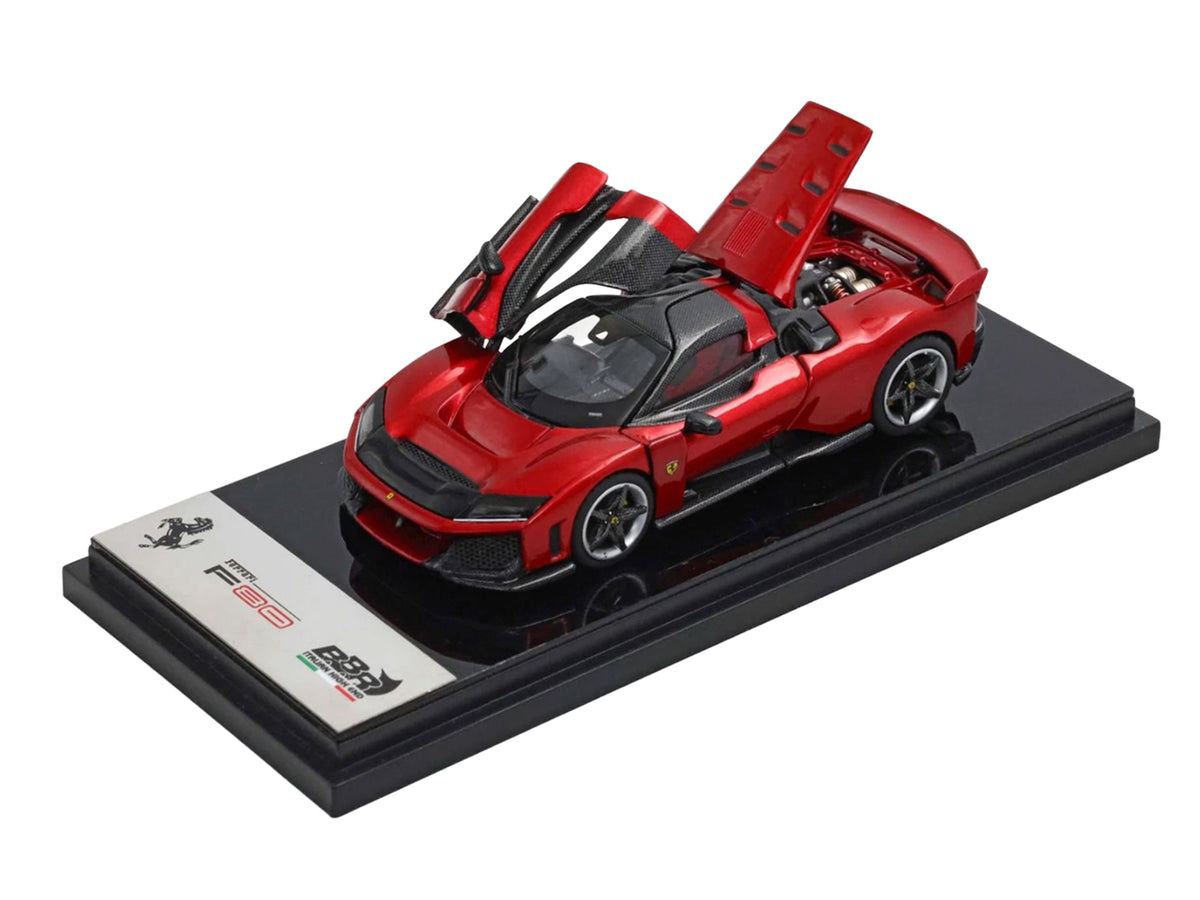Ferrari F80 Supercar Rosso (Red) Metallic with Black Metallic Top 1/64 Diecast Model Car