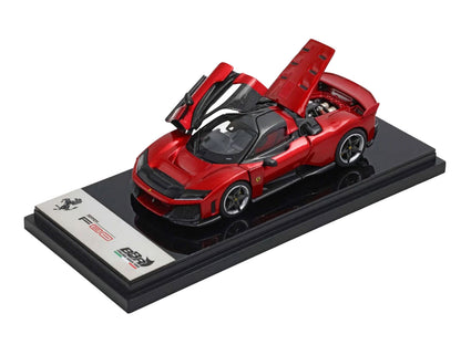 Ferrari F80 Supercar Rosso (Red) Metallic with Black Metallic Top 1/64 Diecast Model Car