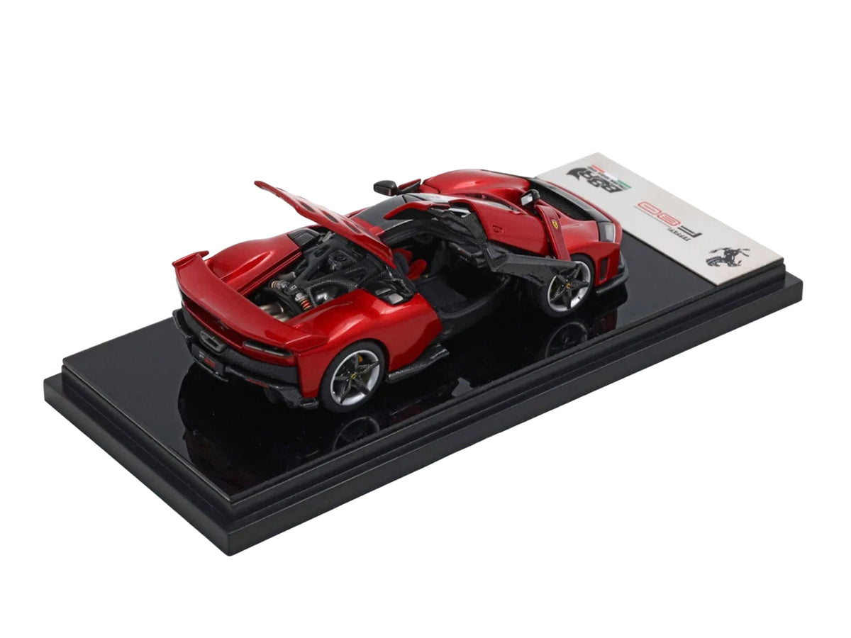 Ferrari F80 Supercar Rosso (Red) Metallic with Black Metallic Top 1/64 Diecast Model Car