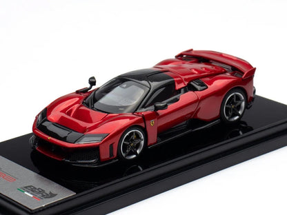 Ferrari F80 Supercar Rosso (Red) Metallic with Black Metallic Top 1/64 Diecast Model Car