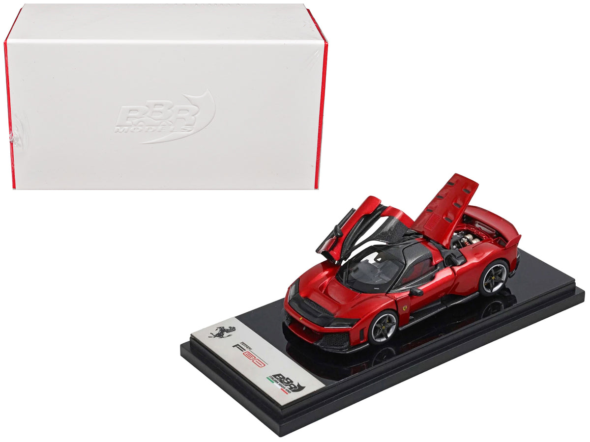 Ferrari F80 Supercar Rosso (Red) Metallic with Black Metallic Top 1/64 Diecast Model Car