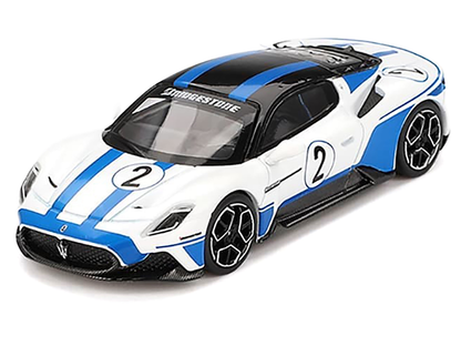 Maserati MC20 #2 White with Blue Stripes and Black Top "Maserati Performance Experience" 1/64 Diecast Model Car