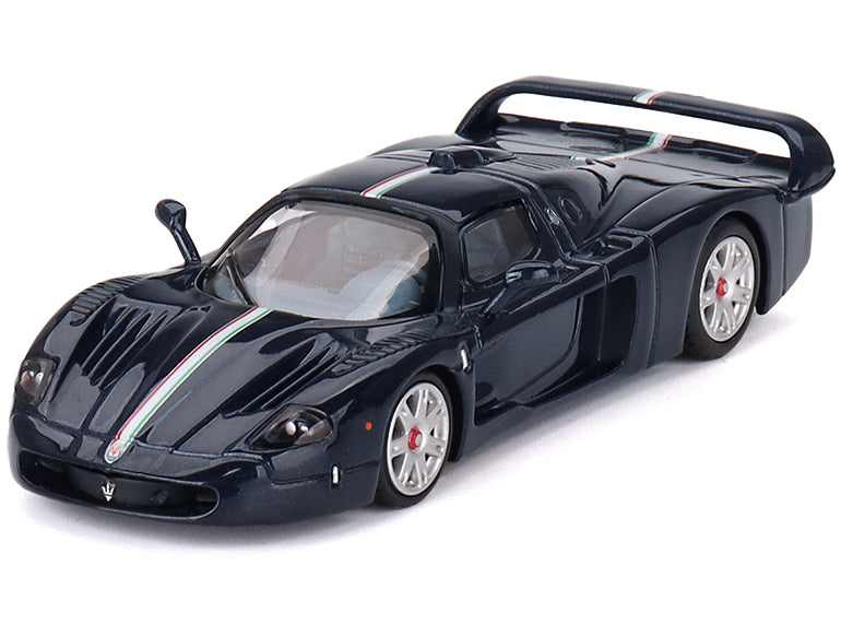 Maserati MC12 Stradale Blue Metallic with White Stripe 1/64 Diecast Model Car