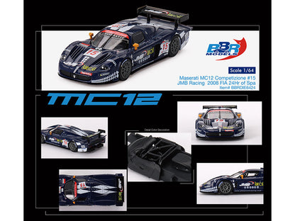 Maserati MC12 Competizione #15 Ben Aucott - Alain Ferte - Stephane Daoudi "JMB Racing" "24 Hours of Spa" (2008) 1/64 Diecast Model Car