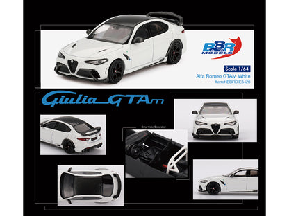 Alfa Romeo Giulia GTAm White with Carbon Top 1/64 Diecast Model Car