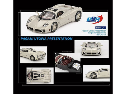 Pagani Utopia Presentation Grigio Rinascimento Silver 1/64 Diecast Model Car