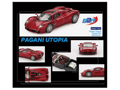 Pagani Utopia Dubai Red 1/64 Diecast Model Car