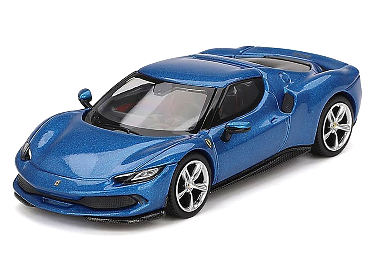 Ferrari 296 GTB Blue Corsa 1/64 Diecast Model Car