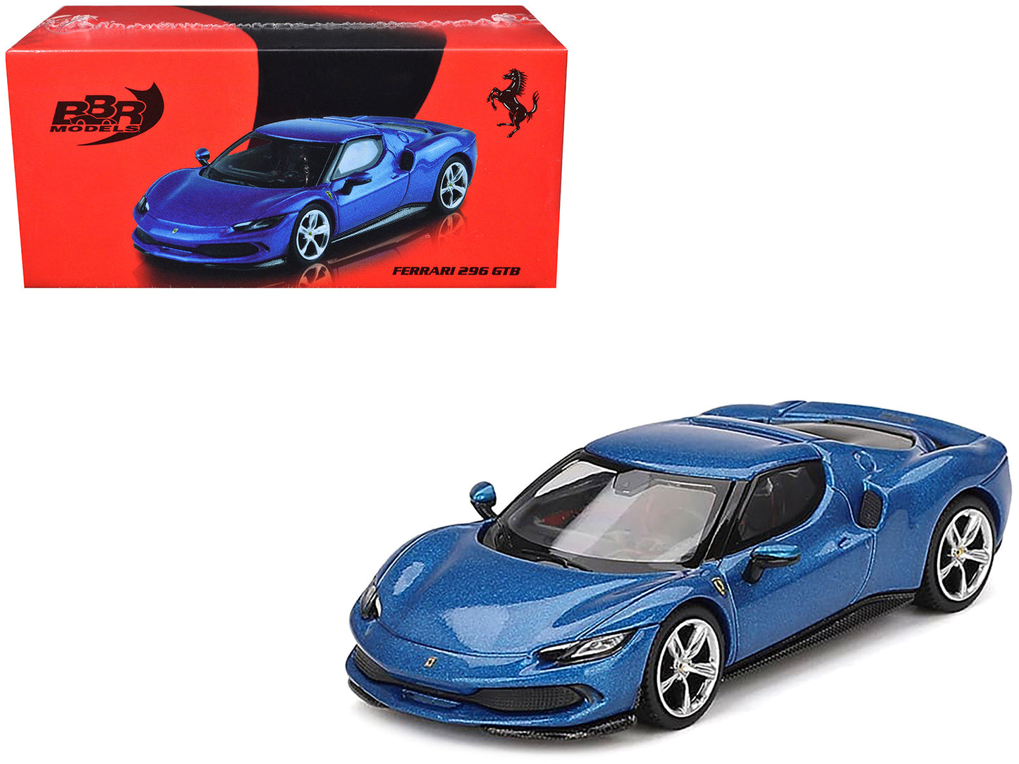 Ferrari 296 GTB Blue Corsa 1/64 Diecast Model Car