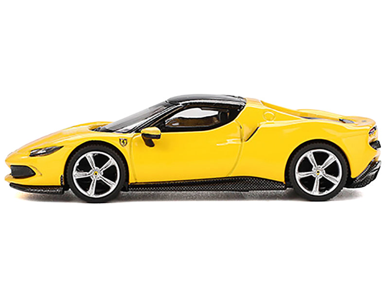 Ferrari 296 GTB Giallo Modena Yellow with Black Top 1/64 Diecast Model Car