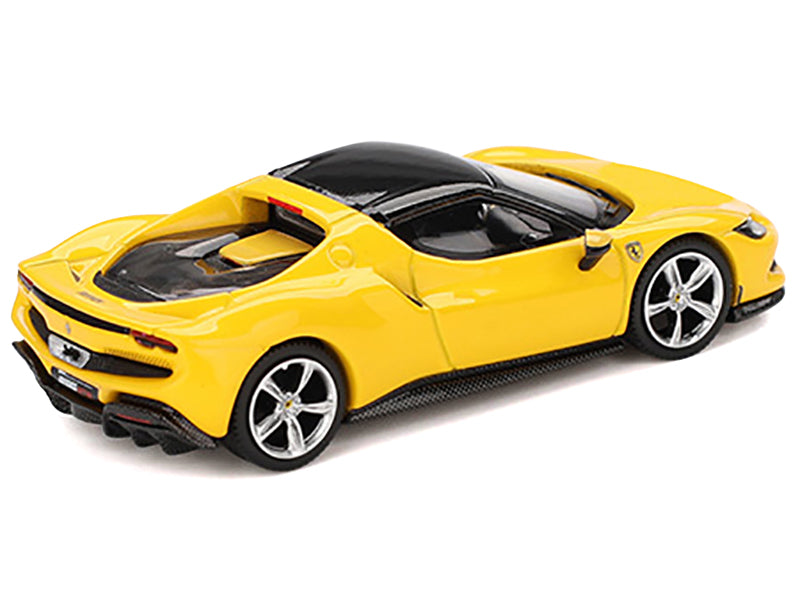 Ferrari 296 GTB Giallo Modena Yellow with Black Top 1/64 Diecast Model Car
