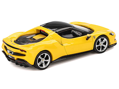 Ferrari 296 GTB Giallo Modena Yellow with Black Top 1/64 Diecast Model Car