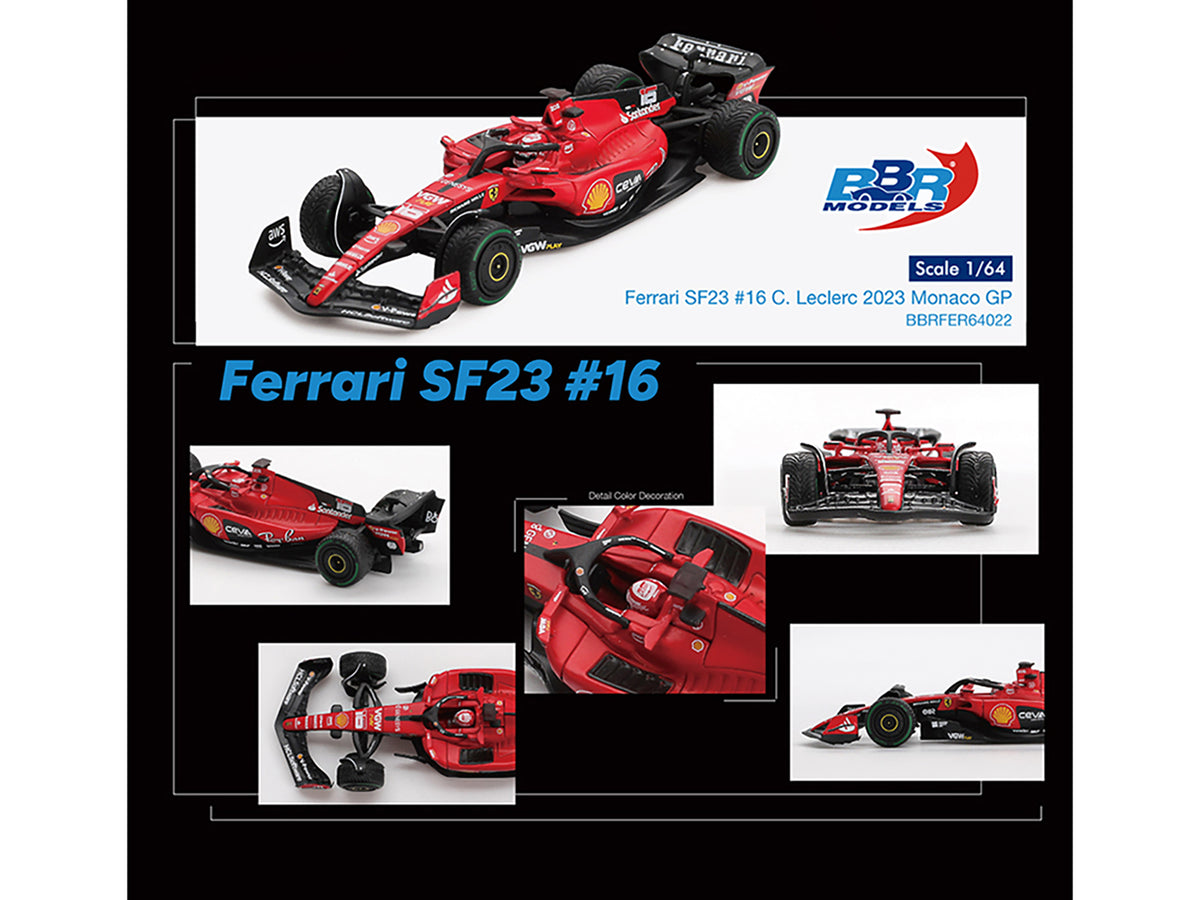 Ferrari SF-23 #16 Charles Leclerc Formula One F1 "Monaco GP" (2023) 1/64 Diecast Model Car