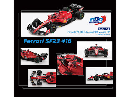 Ferrari SF-23 #16 Charles Leclerc Formula One F1 "Monaco GP" (2023) 1/64 Diecast Model Car