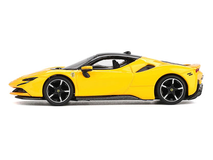 Ferrari SF90 Giallo Modena Yellow with Black Top 1/64 Diecast Model Car