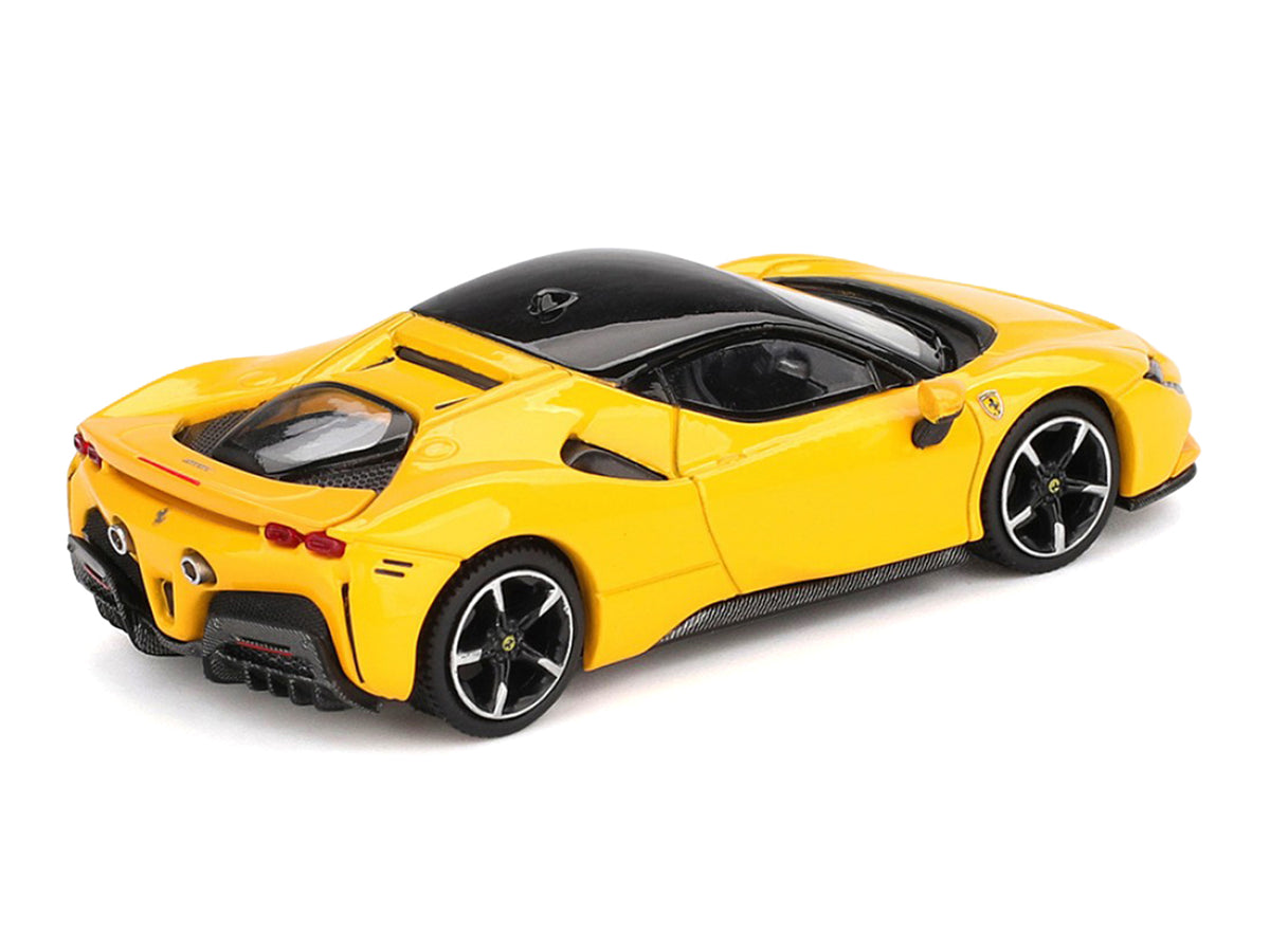 Ferrari SF90 Giallo Modena Yellow with Black Top 1/64 Diecast Model Car