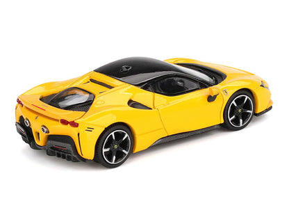Ferrari SF90 Giallo Modena Yellow with Black Top 1/64 Diecast Model Car