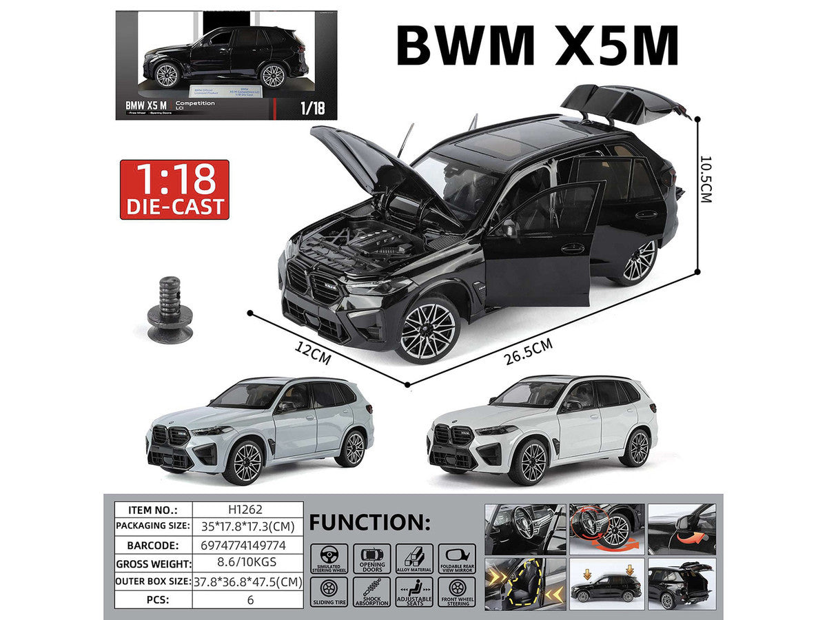 BMW X5 M Competition LCI White Metallic with Moonroof 1/18 Diecast Model Car