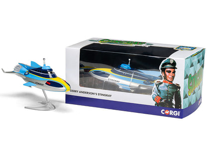 Stingray Submarine Blue and Silver with Yellow Stripes "Gerry Anderson's Stingray" (1964) TV Series Diecast Model