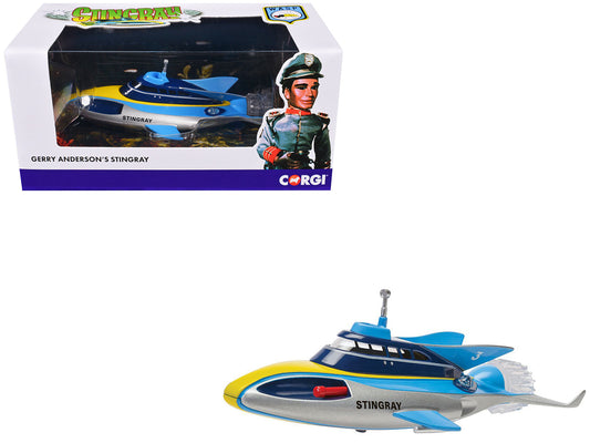Stingray Submarine Blue and Silver with Yellow Stripes "Gerry Anderson's Stingray" (1964) TV Series Diecast Model