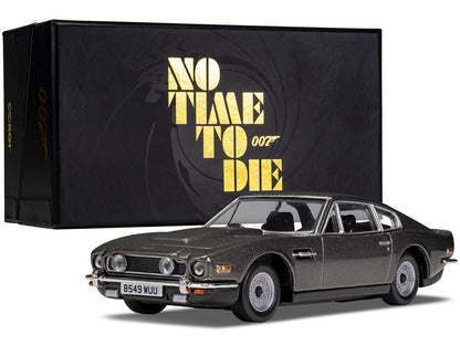 Aston Martin V8 RHD (Right Hand Drive) Black Metallic James Bond 007 "No Time To Die" (2021) Movie Diecast Model Car