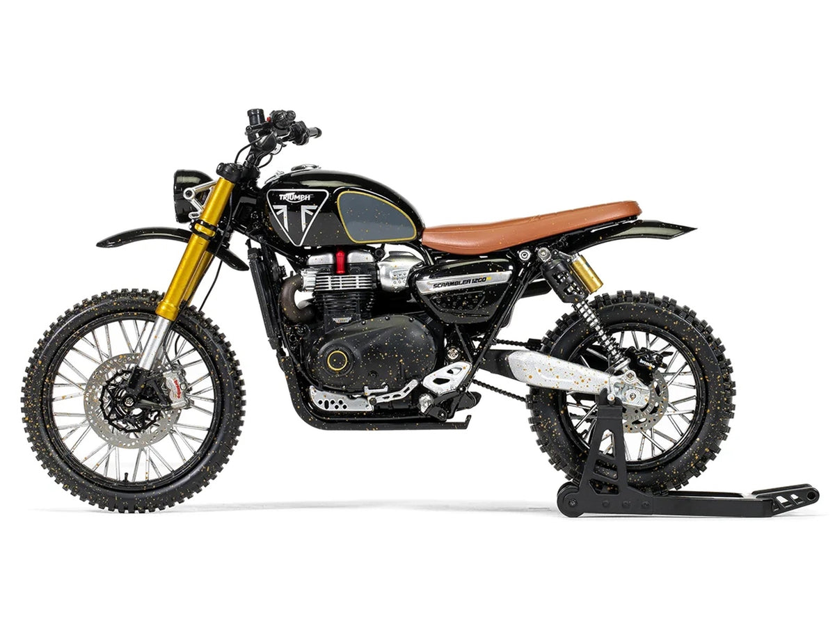 Triumph Scrambler 1200 XE Motorcycle Black (Dirty Version) James Bond 007 "No Time to Die" (2021) Movie Diecast Model Car