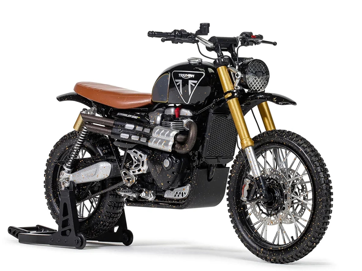 Triumph Scrambler 1200 XE Motorcycle Black (Dirty Version) James Bond 007 "No Time to Die" (2021) Movie Diecast Model Car