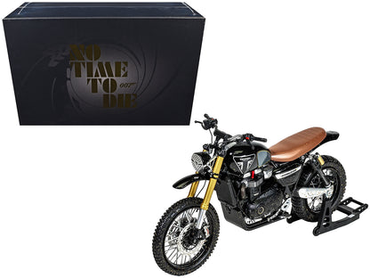 Triumph Scrambler 1200 XE Motorcycle Black (Dirty Version) James Bond 007 "No Time to Die" (2021) Movie Diecast Model Car