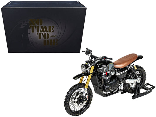 Triumph Scrambler 1200 XE Motorcycle Black (Dirty Version) James Bond 007 "No Time to Die" (2021) Movie Diecast Model Car