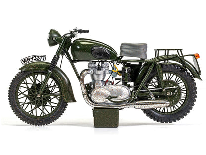 Triumph TR6 Trophy Motorcycle Dark Green (Weathered) "The Great Escape" (1963) Movie Diecast Model