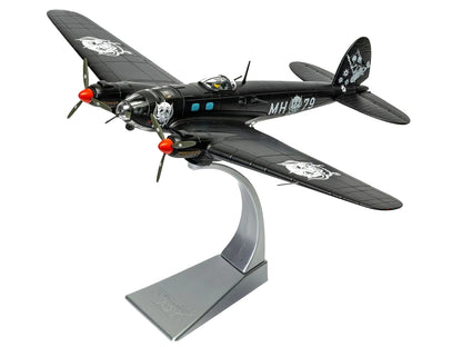 Heinkel He III Bomber Aircraft "Motorhead" Black with Graphicss 1/72 Diecast Model