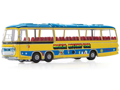 The Beatles "Magical Mystery Tour" Bus Yellow with Blue Top and Graphics Diecast Model Car