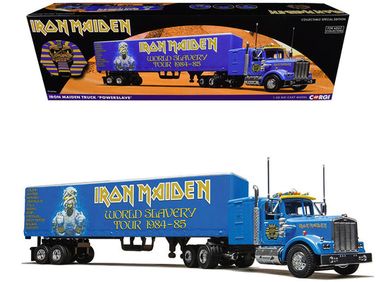Iron Maiden "Powerslave" Transport Truck Blue "World Slavery Tour 1984-85" 1/50 Diecast Model