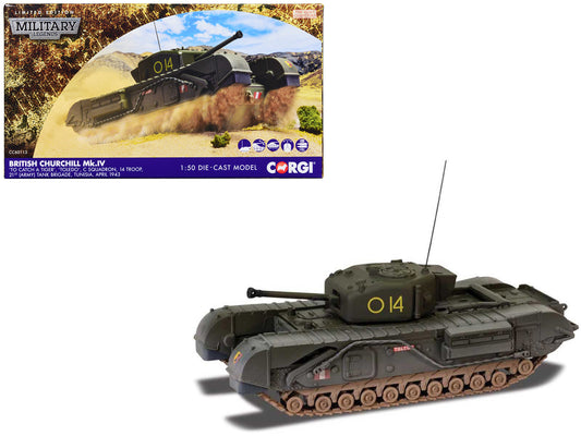 Churchill Mk.IV Tank "'To Catch a Tiger' 'Toledo' C Squadron 14 Troop 21st Army Tank Brigade Tunisia" (1943) British Royal Army "Military Legends" Series 1/50 Diecast Model