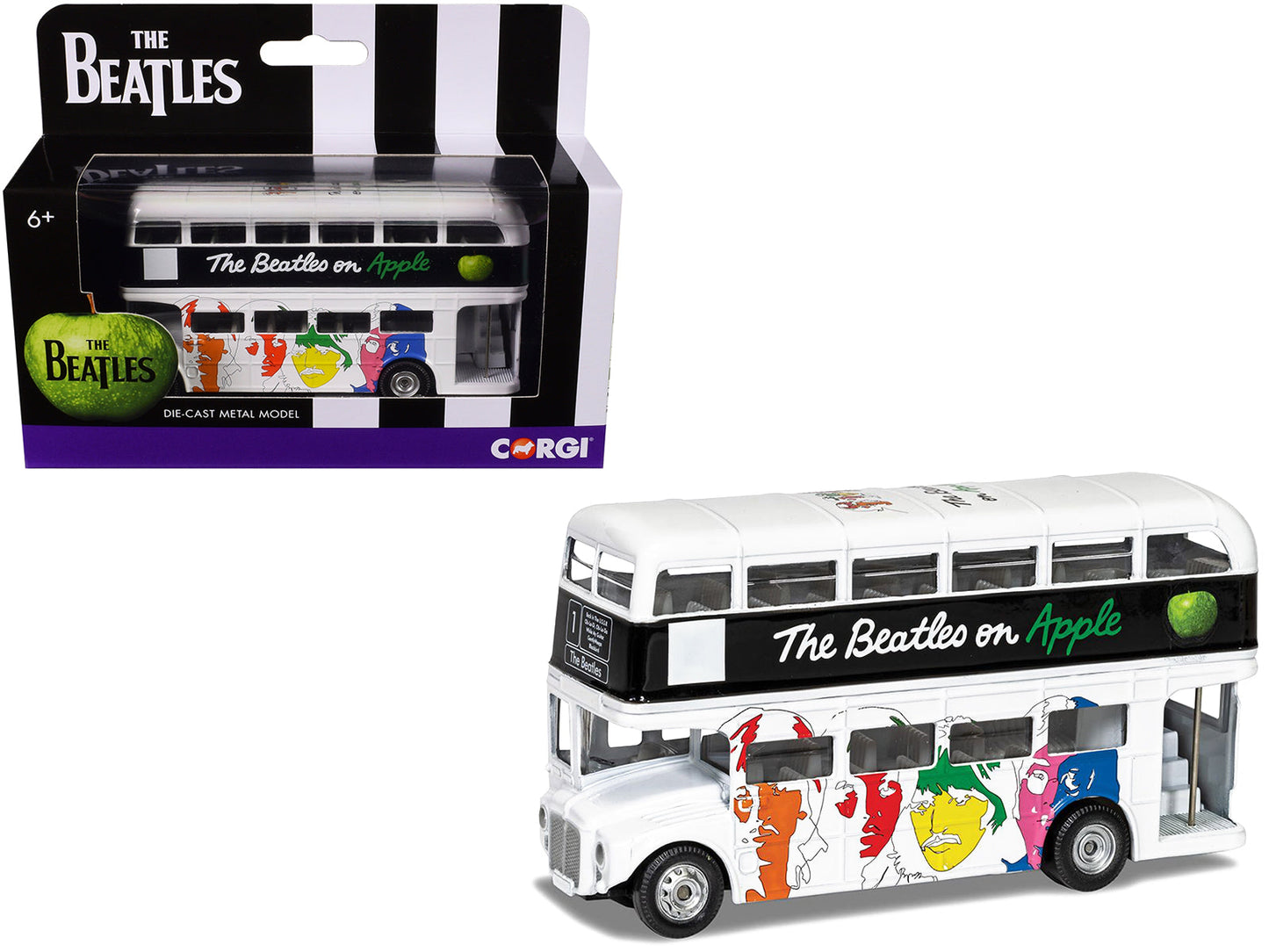 The Beatles London Double Decker Bus "The White Album" White Diecast Model Car