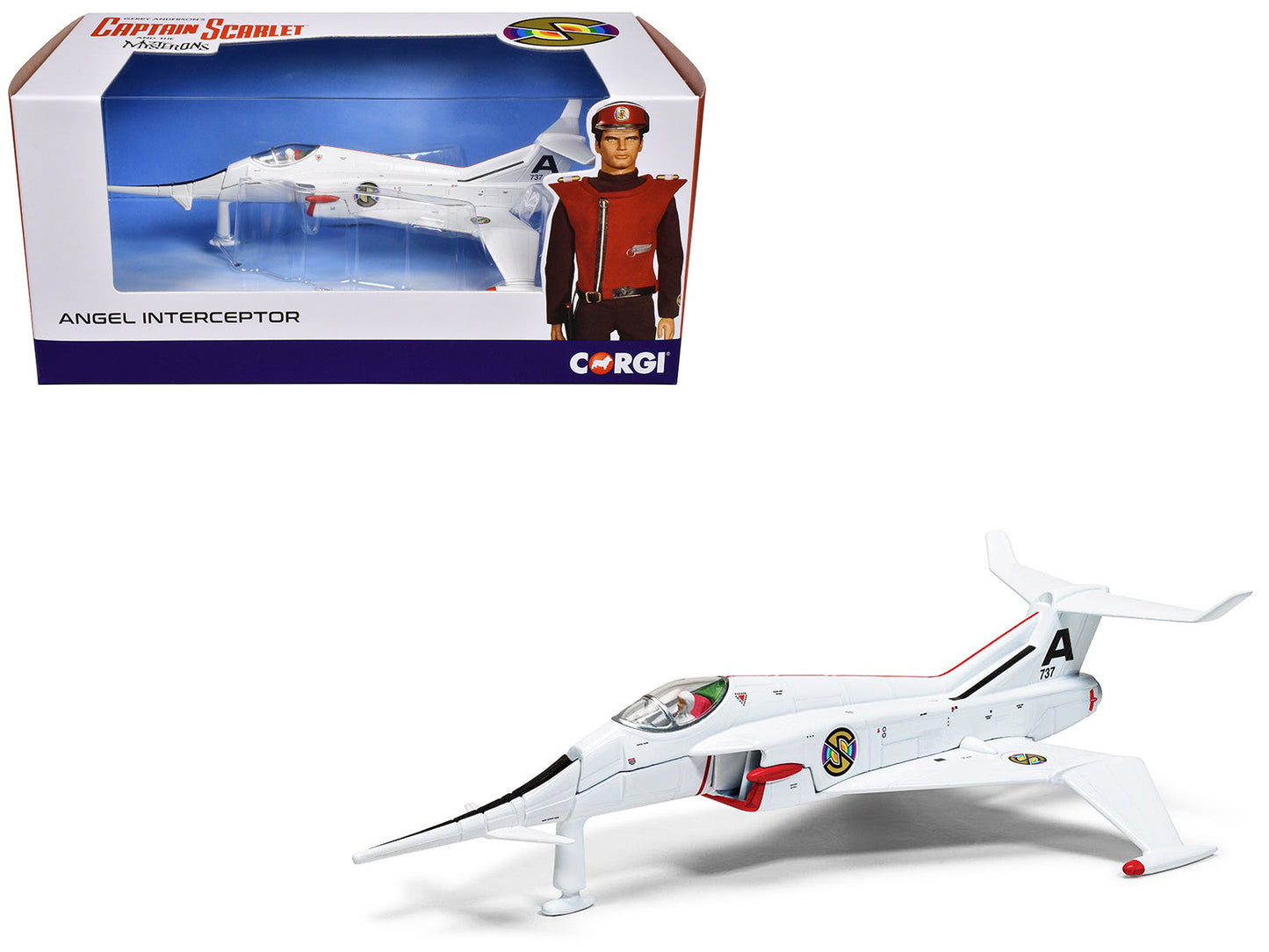 Angel Interceptor Aircraft "World Army Air Force" White "Captain Scarlet and the Mysterons" (1967-1968) TV Series Diecast Model