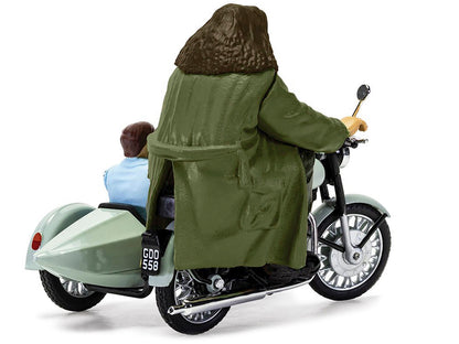Motorcycle and Sidecar Light Green with Harry and Hagrid Figures "Harry Potter and the Deathly Hallows Part 1" (2010) Movie Diecast Motorcycle Model